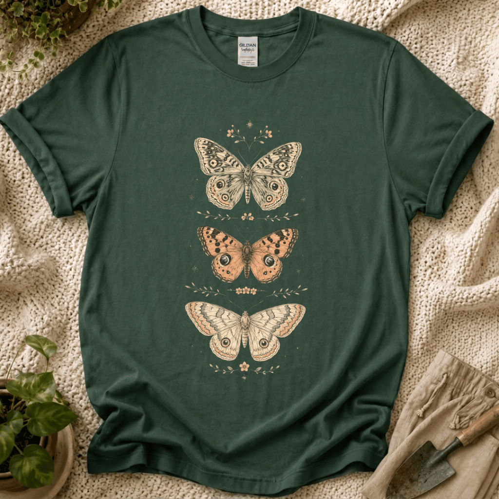 Botanical Butterflies Vintage Nature T-Shirt by Zen & Zucchinis Slow Garden Club