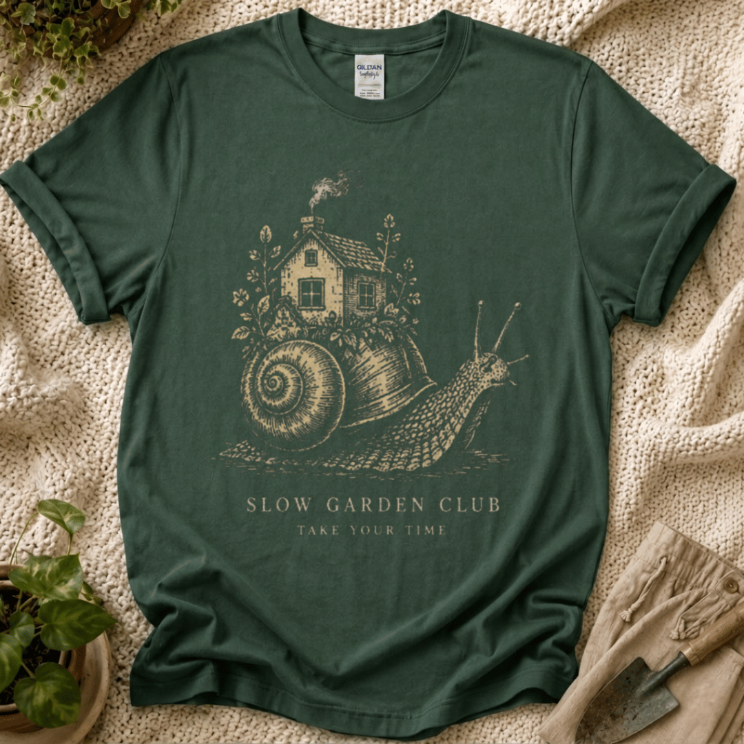 Take Your Time Snail Slow Garden Club T-Shirt by Zen & Zucchinis Slow Garden Club