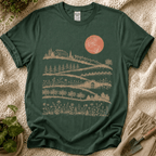 Red Sunset Over Garden T-Shirt by Zen & Zucchinis Slow Garden Club