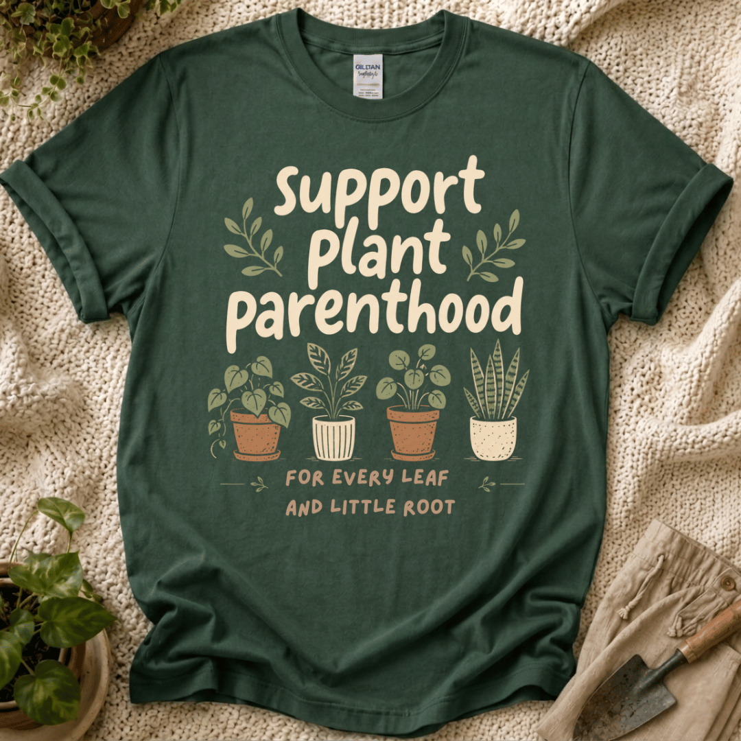 Support Plant Parenthood T-Shirt by Zen & Zucchinis Slow Garden Club