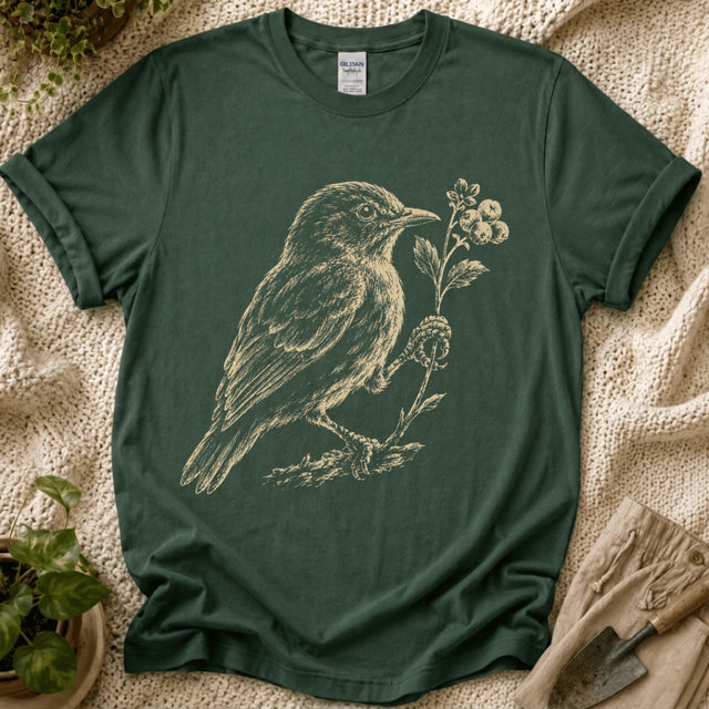 Quiet Garden Bird T-Shirt by Zen & Zucchinis Slow Garden Club