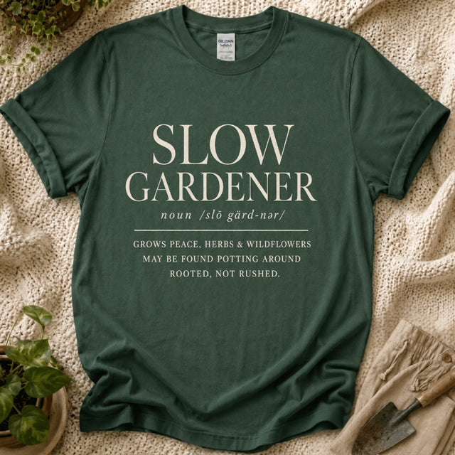 Slow Gardener T-Shirt - Zen & Zucchinis garden graphic tee