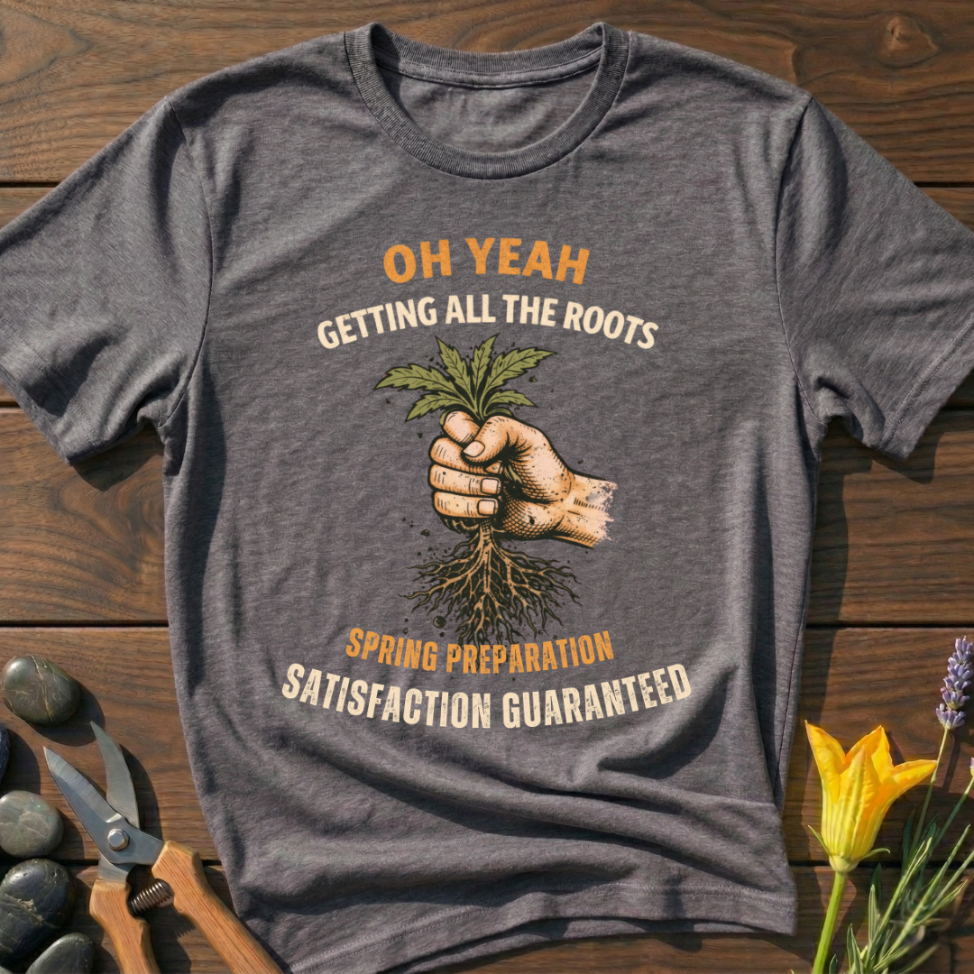 Getting All The Roots T-Shirt - botanical nature graphic t-shirt, minimalist design, unisex tee”