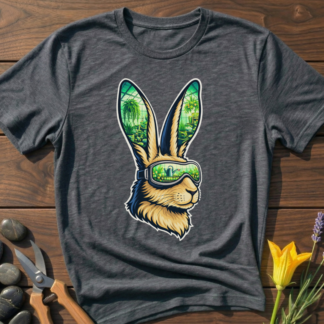 Plant Bunny T-Shirt - botanical nature graphic t-shirt, minimalist design, unisex tee”