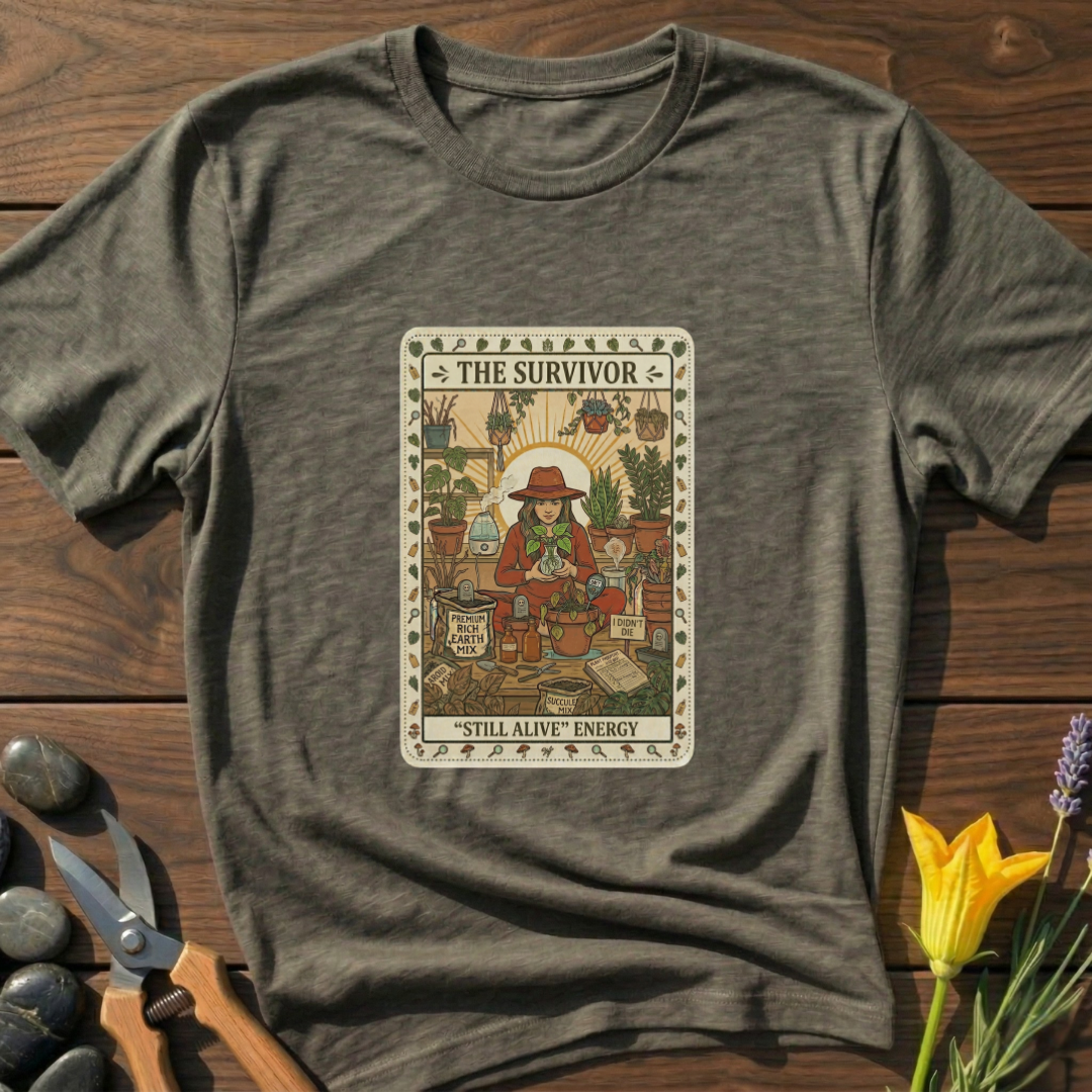 The Survivor T-Shirt - botanical nature graphic t-shirt, minimalist design, unisex tee”
