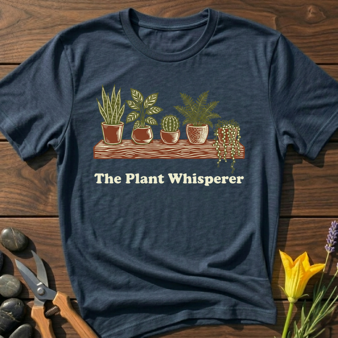 Plant Whisperer T-Shirt - botanical nature graphic t-shirt, minimalist design, unisex tee for Nature Lovers, Garnder, Farmer, Plant Lovers