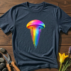 Rainbow Fungi T-Shirt - botanical nature graphic t-shirt, minimalist design, unisex tee for Nature Lovers, Garnder, Farmer, Plant Lovers