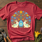 Happy Easter T-Shirt - botanical nature graphic t-shirt, minimalist design, unisex tee for Nature Lovers, Garnder, Farmer, Plant Lovers