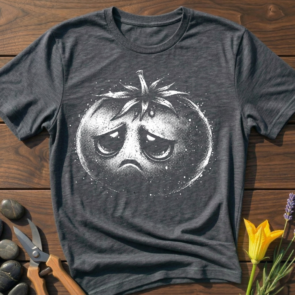 Tomato Sad T-Shirt - botanical nature graphic t-shirt, minimalist design, unisex tee for Nature Lovers, Garnder, Farmer, Plant Lovers