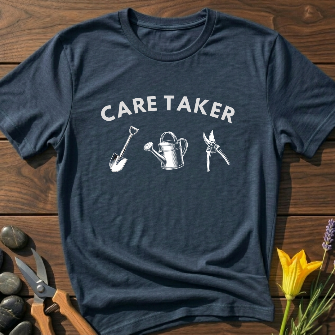 Care Taker T-Shirt - botanical nature graphic t-shirt, minimalist design, unisex tee for Nature Lovers, Garnder, Farmer, Plant Lovers