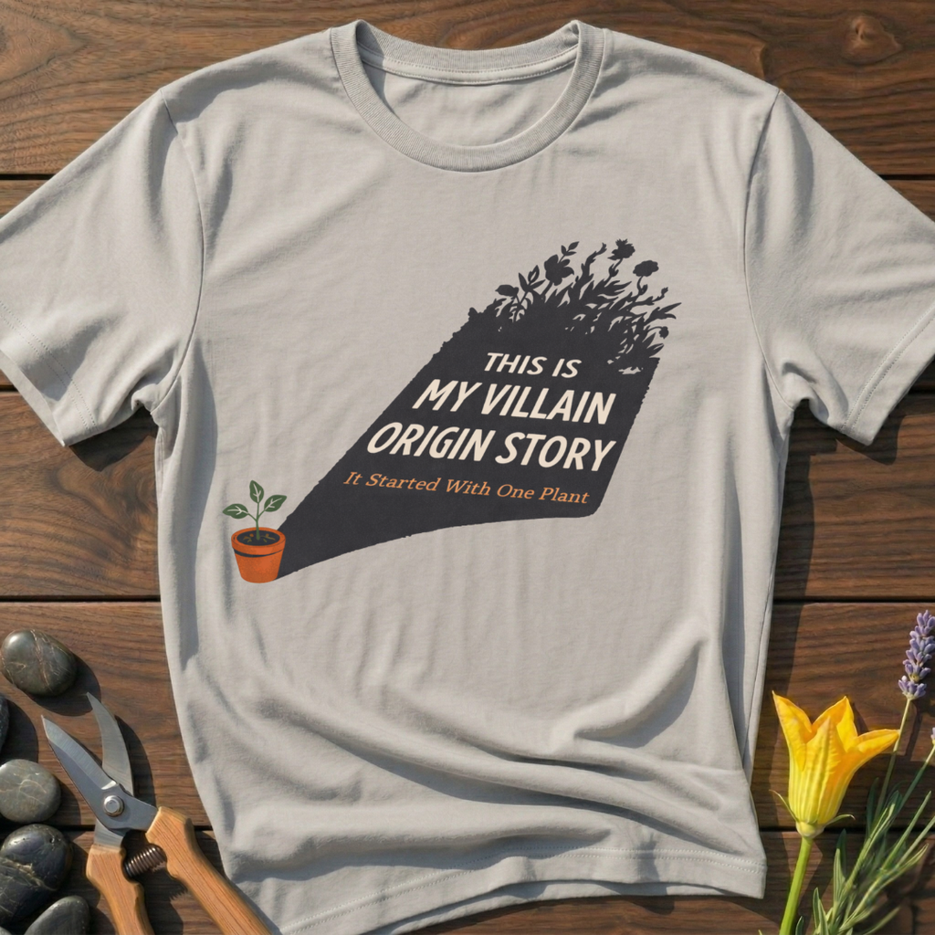 The Villain Story T-Shirt - botanical nature graphic t-shirt, minimalist design, unisex tee for Nature Lovers, Garnder, Farmer, Plant Lovers
