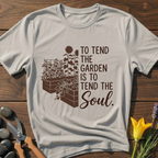 Tend Garden Tend Soul T-Shirt - botanical nature graphic t-shirt, minimalist design, unisex tee for Nature Lovers, Garnder, Farmer, Plant Lovers