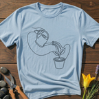 Caring Circle - T-Shirt - botanical nature graphic t-shirt, minimalist design, unisex tee for Nature Lovers, Garnder, Farmer, Plant Lovers