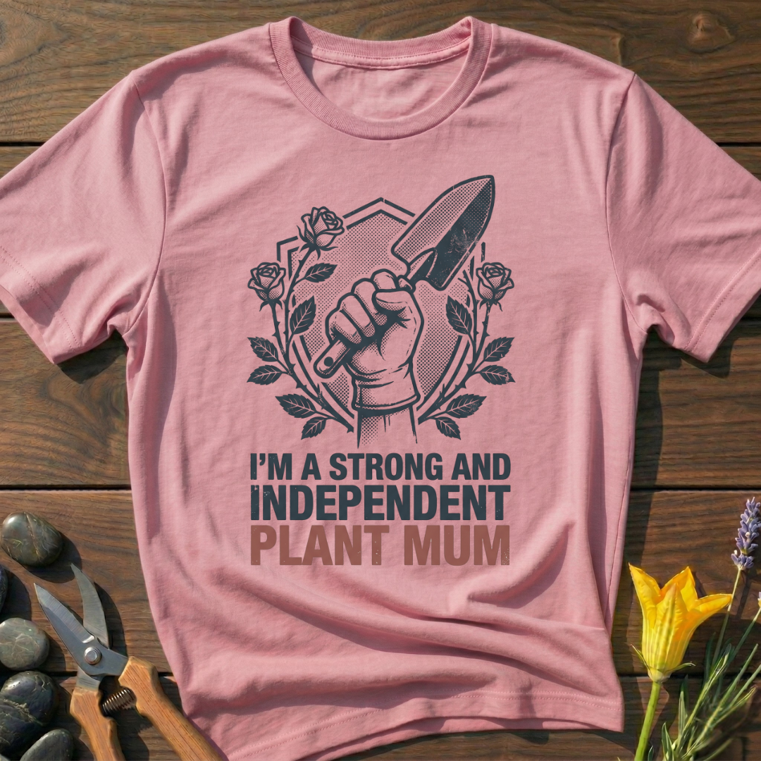 Strong Plant Mum T-Shirt - botanical nature graphic t-shirt, minimalist design, unisex tee”