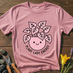 Plant Lady Energy T-Shirt - botanical nature graphic t-shirt, minimalist design, unisex tee”