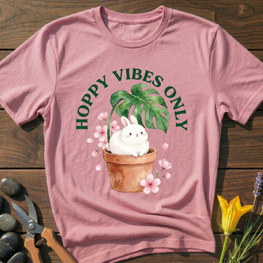 Hoppy Vibes Only T-Shirt - botanical nature graphic t-shirt, minimalist design, unisex tee for Nature Lovers, Garnder, Farmer, Plant Lovers
