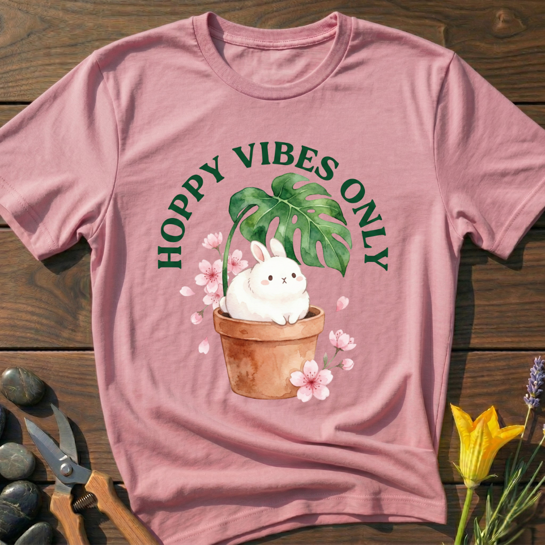 Hoppy Vibes Only T-Shirt - botanical nature graphic t-shirt, minimalist design, unisex tee for Nature Lovers, Garnder, Farmer, Plant Lovers