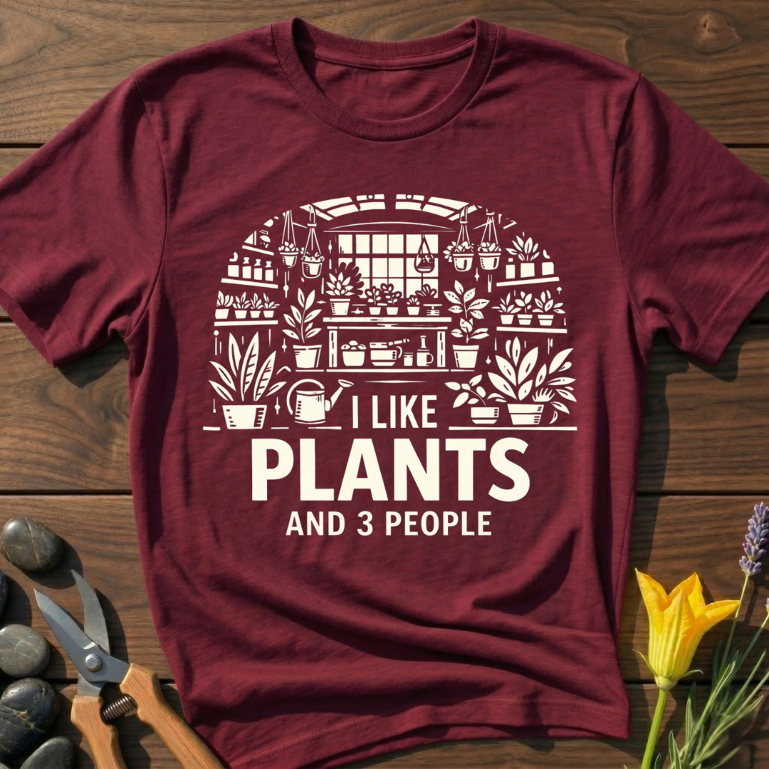I Like Plants and 3 People T-Shirt