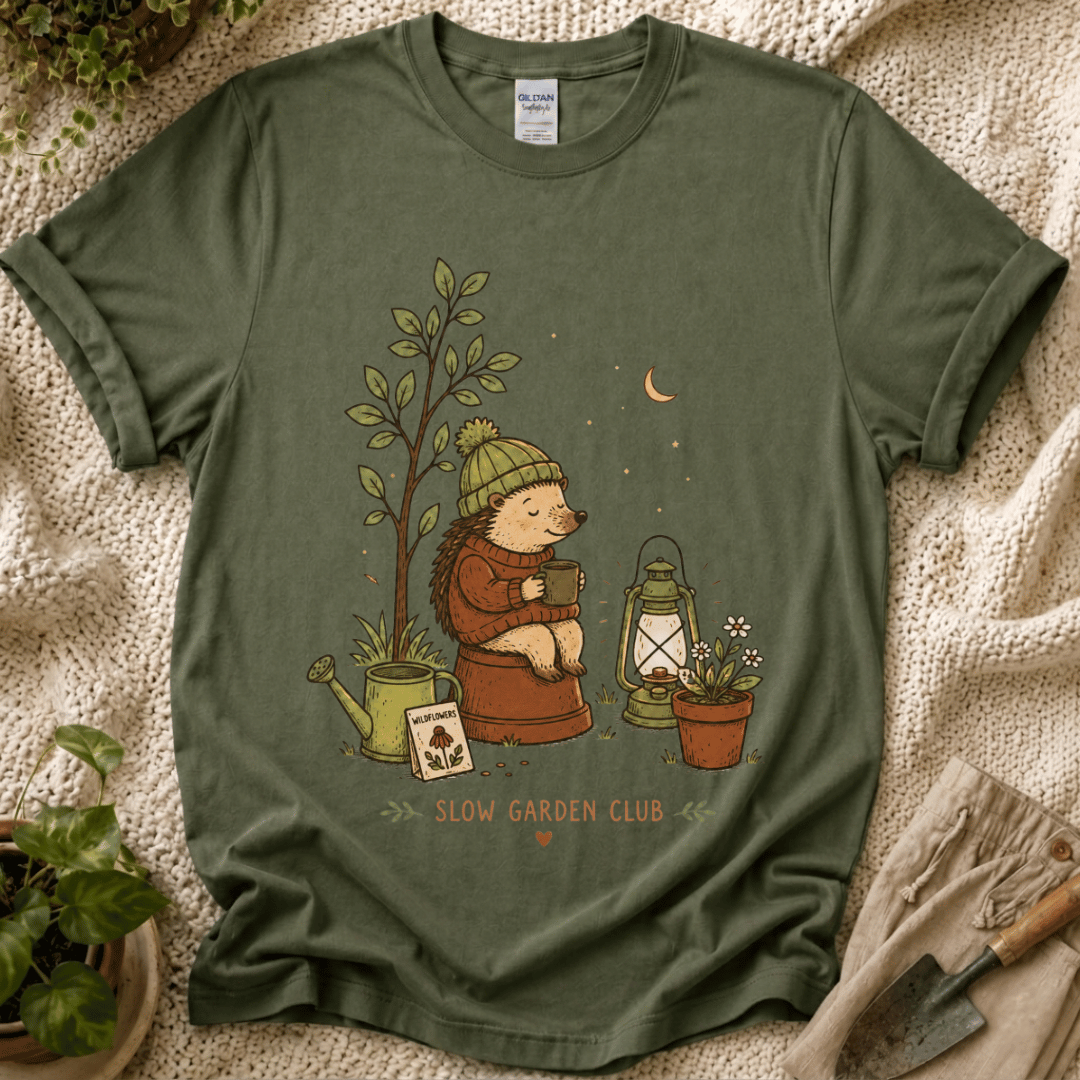 Cozy Hedgehog Garden Club T-Shirt
