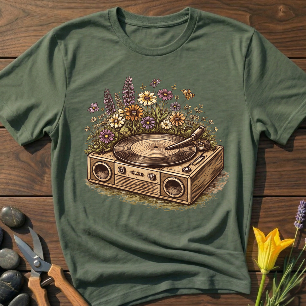 DJ Symbiosis T-Shirt - botanical nature graphic t-shirt, minimalist design, unisex tee for Nature Lovers, Garnder, Farmer, Plant Lovers