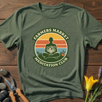 Farmers Meditation Club T-Shirt - botanical nature graphic t-shirt, minimalist design, unisex tee for Nature Lovers, Garnder, Farmer, Plant Lovers