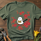 Not Disturb Bird T-Shirt - botanical nature graphic t-shirt, minimalist design, unisex tee for Nature Lovers, Garnder, Farmer, Plant Lovers