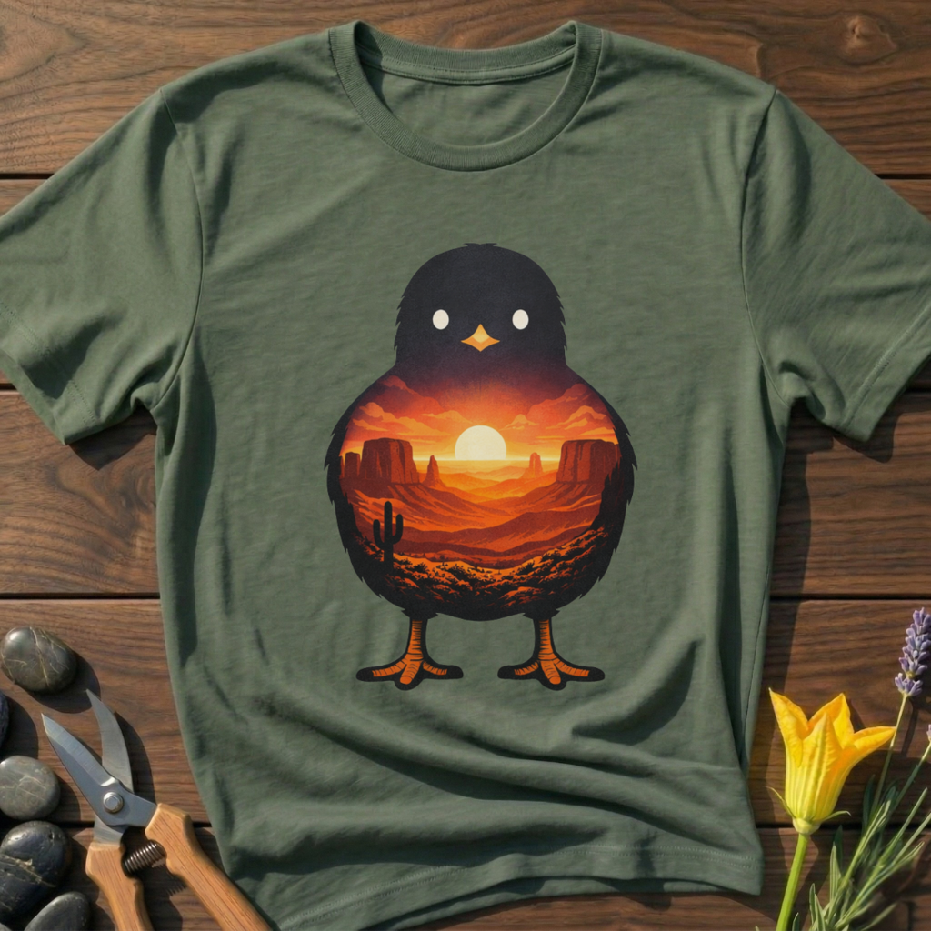 Chicks Sunset T-Shirt - botanical nature graphic t-shirt, minimalist design, unisex tee”