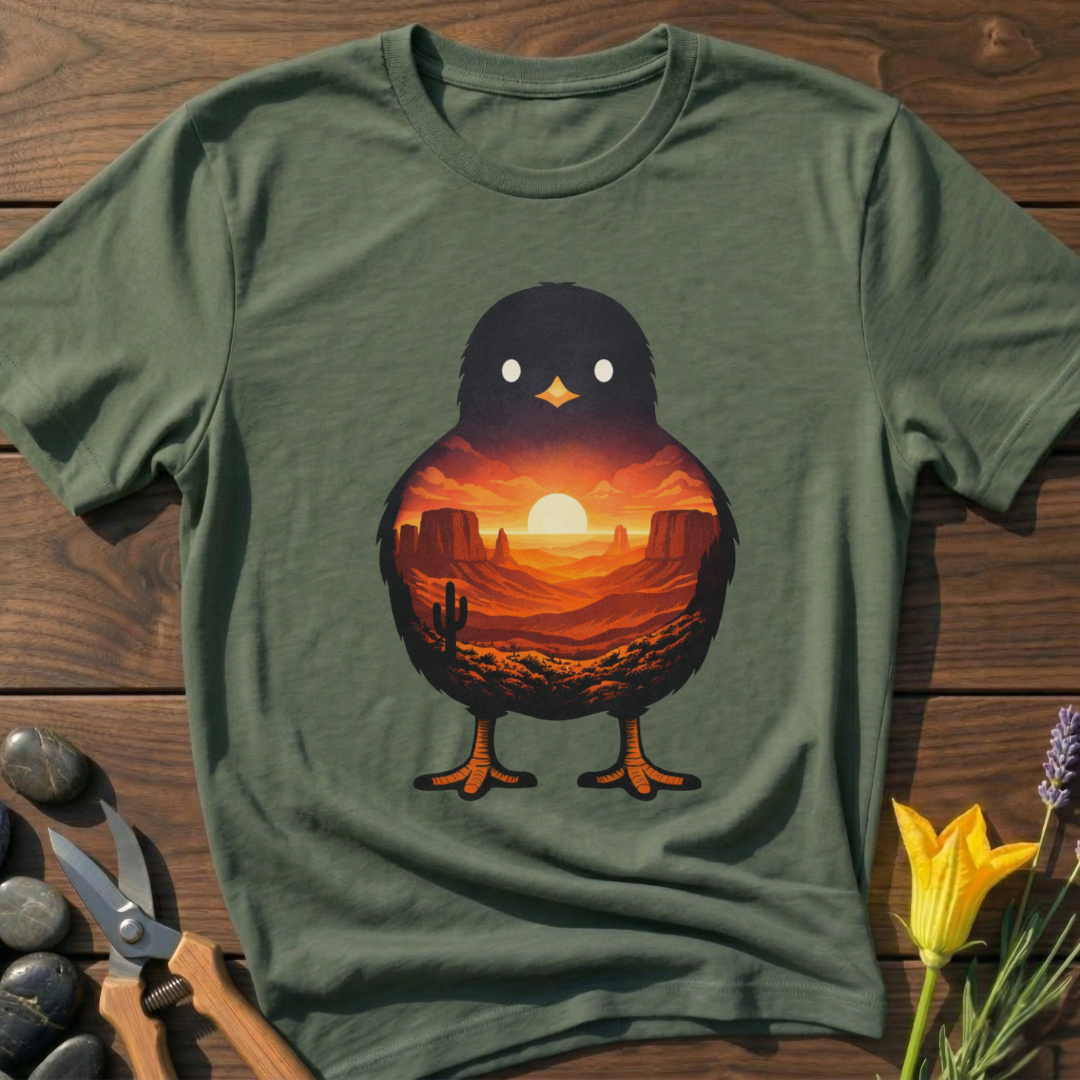 Chicks Sunset T-Shirt - botanical nature graphic t-shirt, minimalist design, unisex tee”