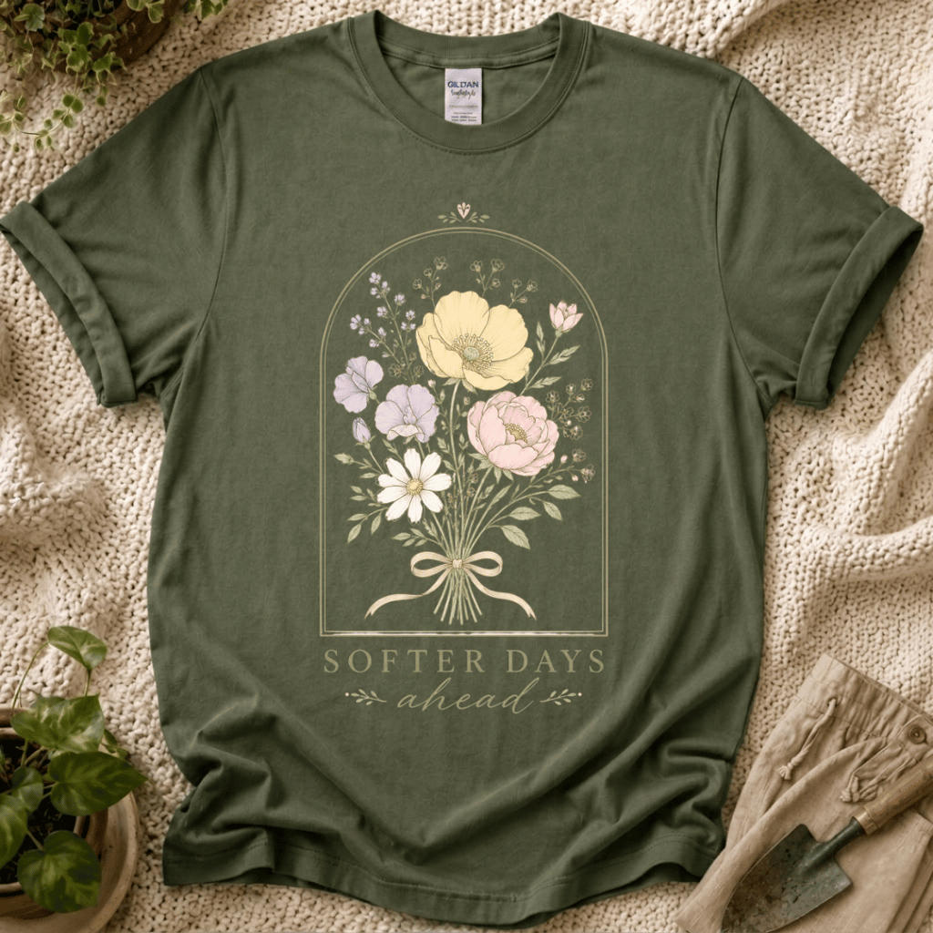 Softer Days Ahead Flower T-Shirt - Zen & Zucchinis garden graphic tee