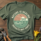 Nature Is Healing T-Shirt - botanical nature graphic t-shirt, minimalist design, unisex tee for Nature Lovers, Garnder, Farmer, Plant Lovers