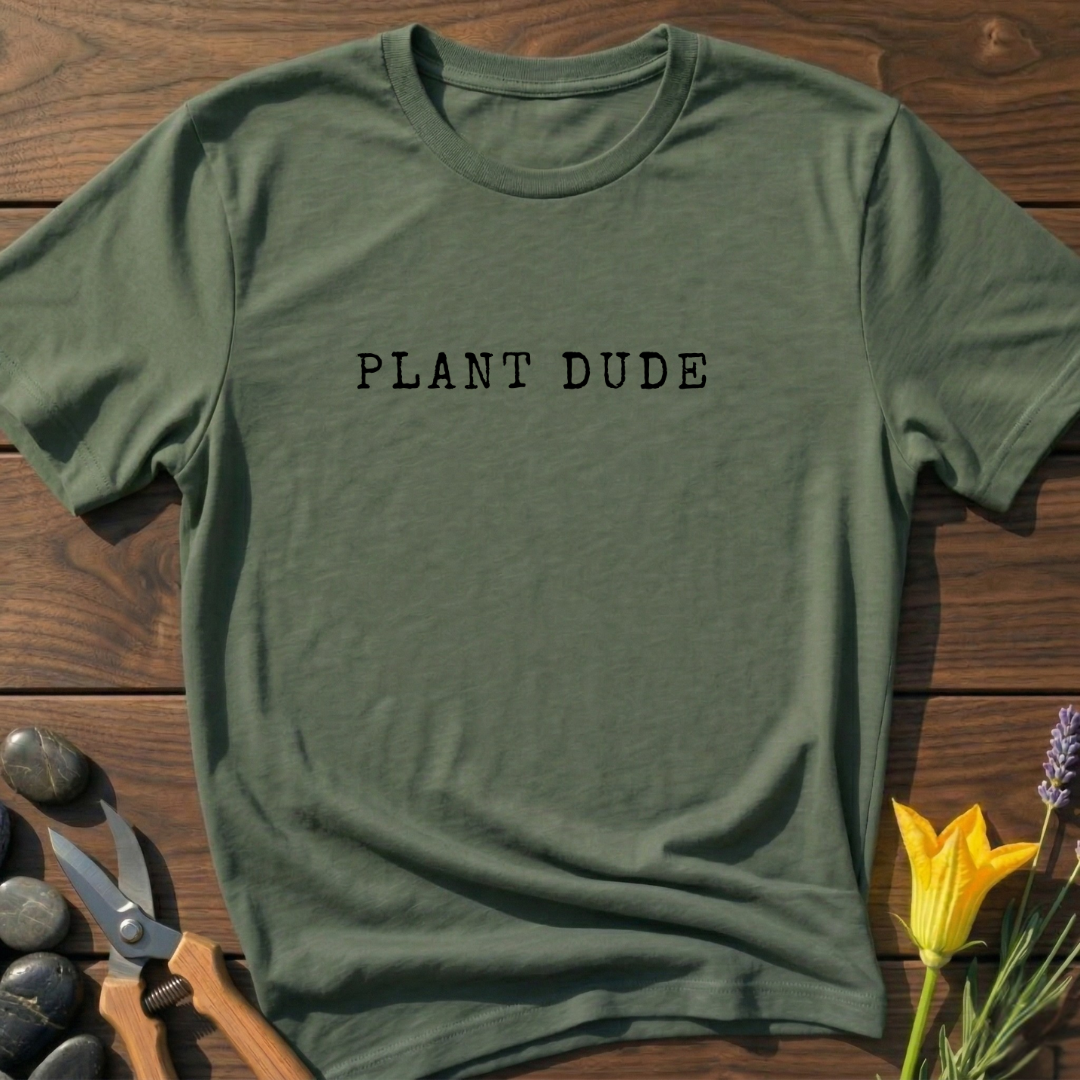 Plant Dude T-Shirt - botanical nature graphic t-shirt, minimalist design, unisex tee for Nature Lovers, Garnder, Farmer, Plant Lovers