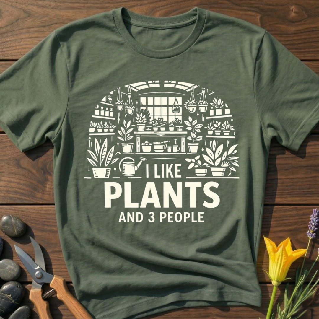 I Like Plants and 3 People T-Shirt