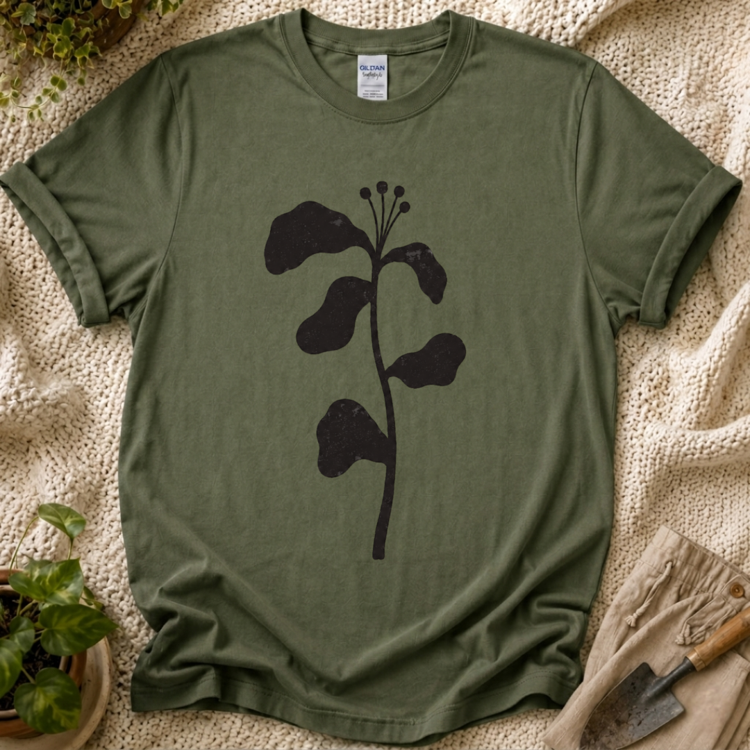 Minimal Botanical Stem T-Shirt