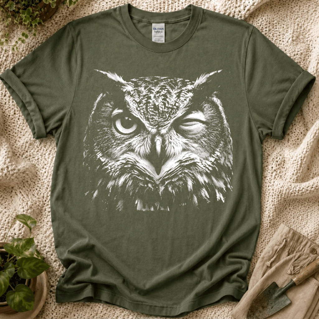 Winking Owl Nature T-Shirt by Zen & Zucchinis Slow Garden Club