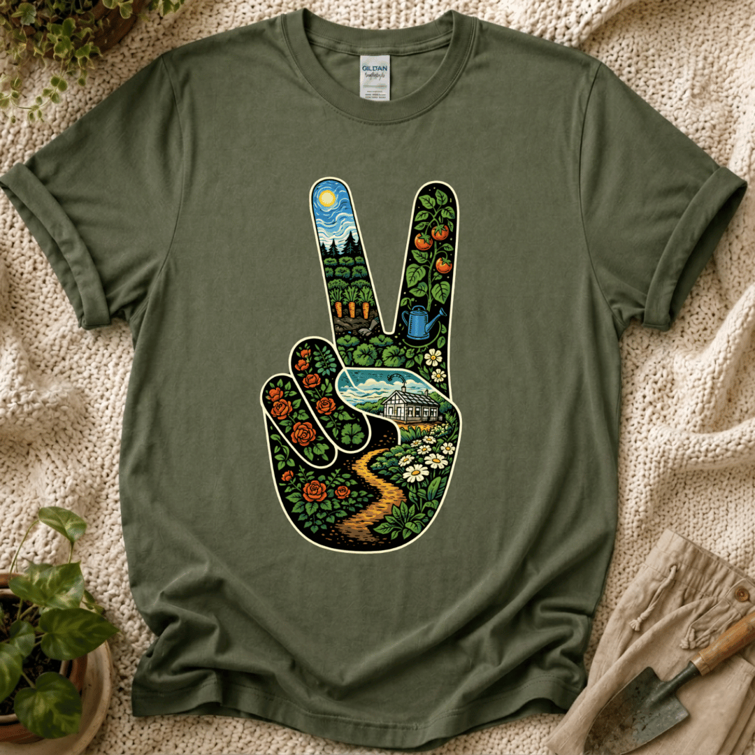 Garden Peace T-Shirt - Zen & Zucchinis garden graphic tee