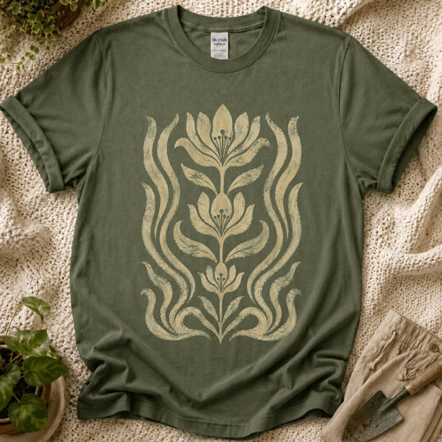 Folk Floral Slow Garden T-Shirt - Zen & Zucchinis garden graphic tee