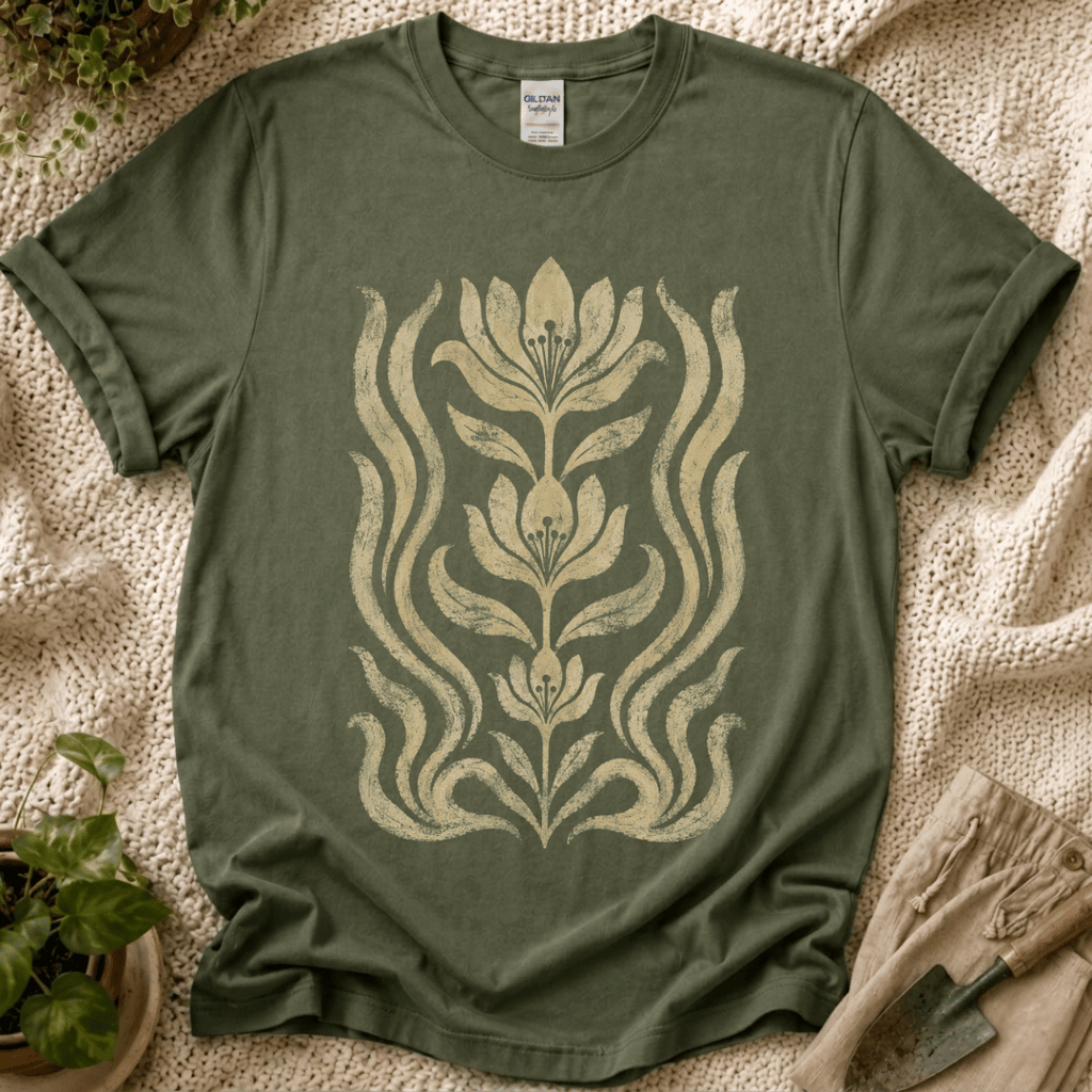 Folk Floral Slow Garden T-Shirt