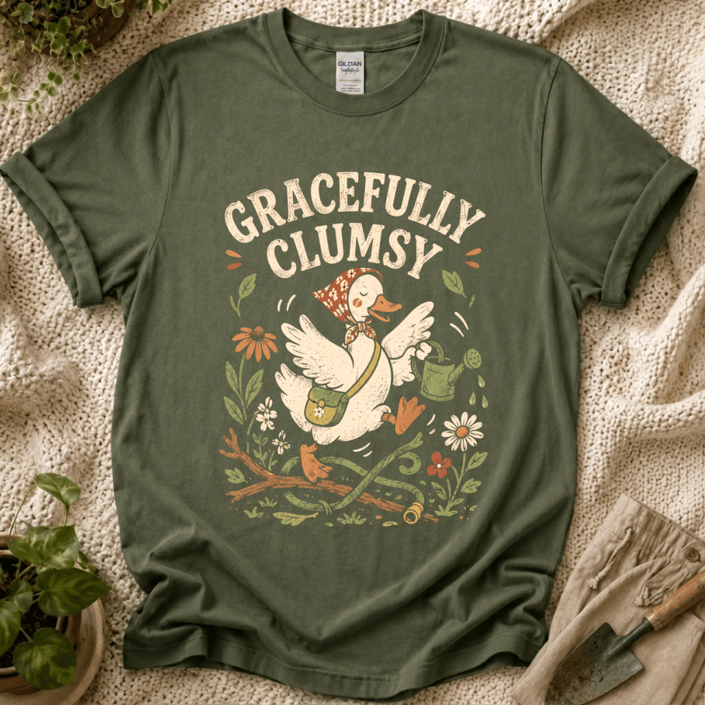 Gracefully Clumsy Garden Goose T-Shirt