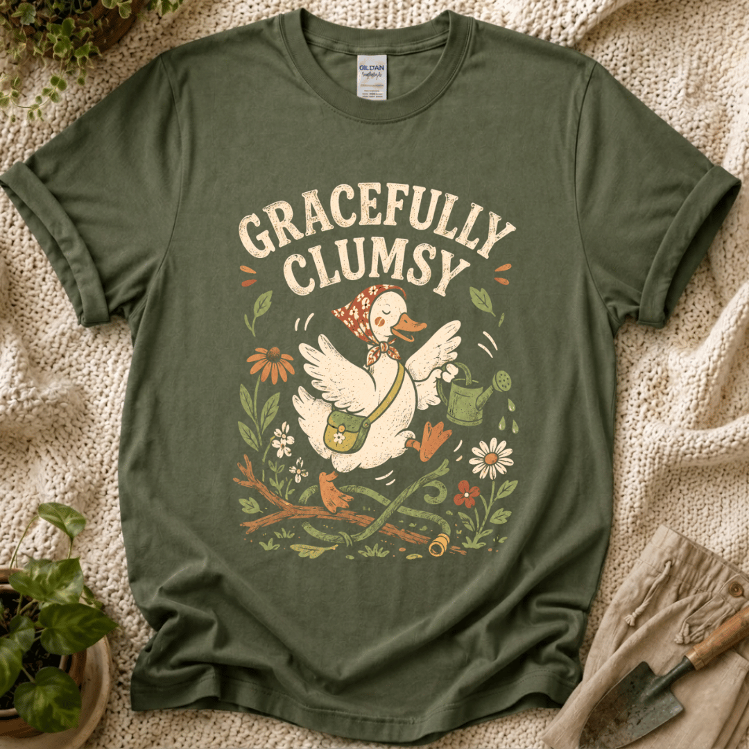 Gracefully Clumsy Garden Goose T-Shirt