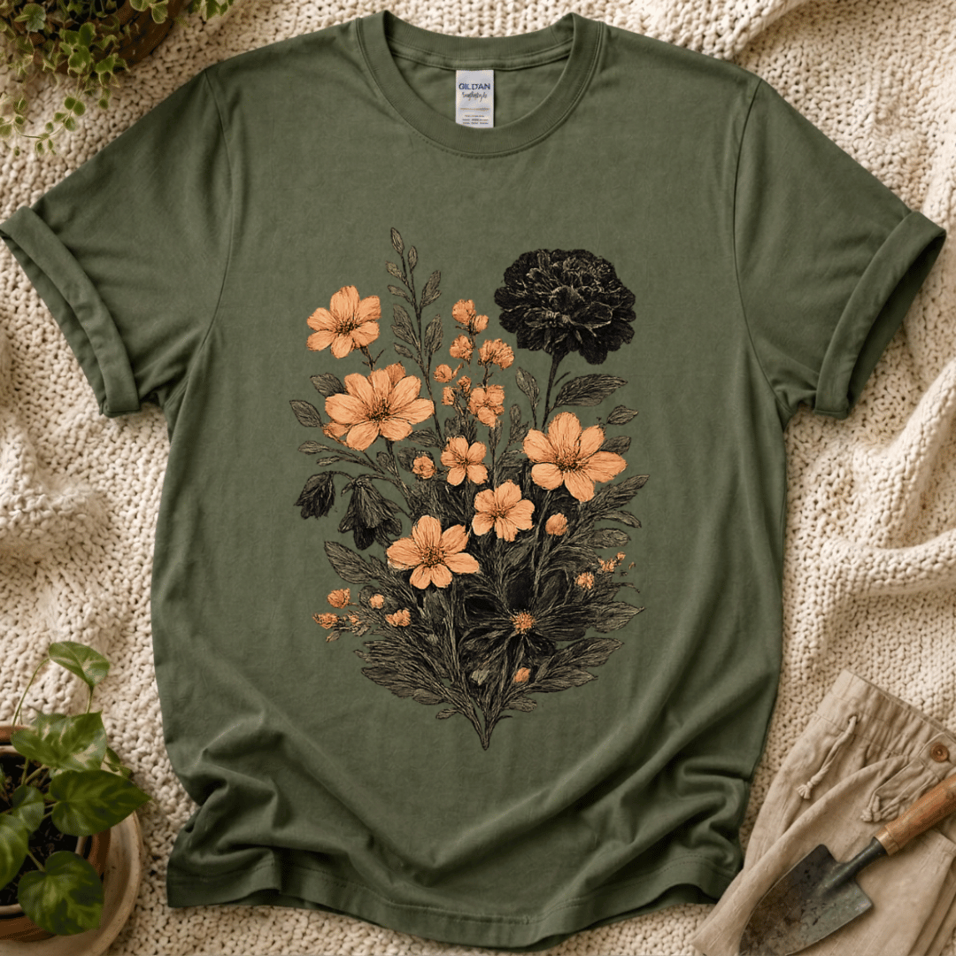 Vintage Flower Bouquet T-Shirt by Zen & Zucchinis Slow Garden Club