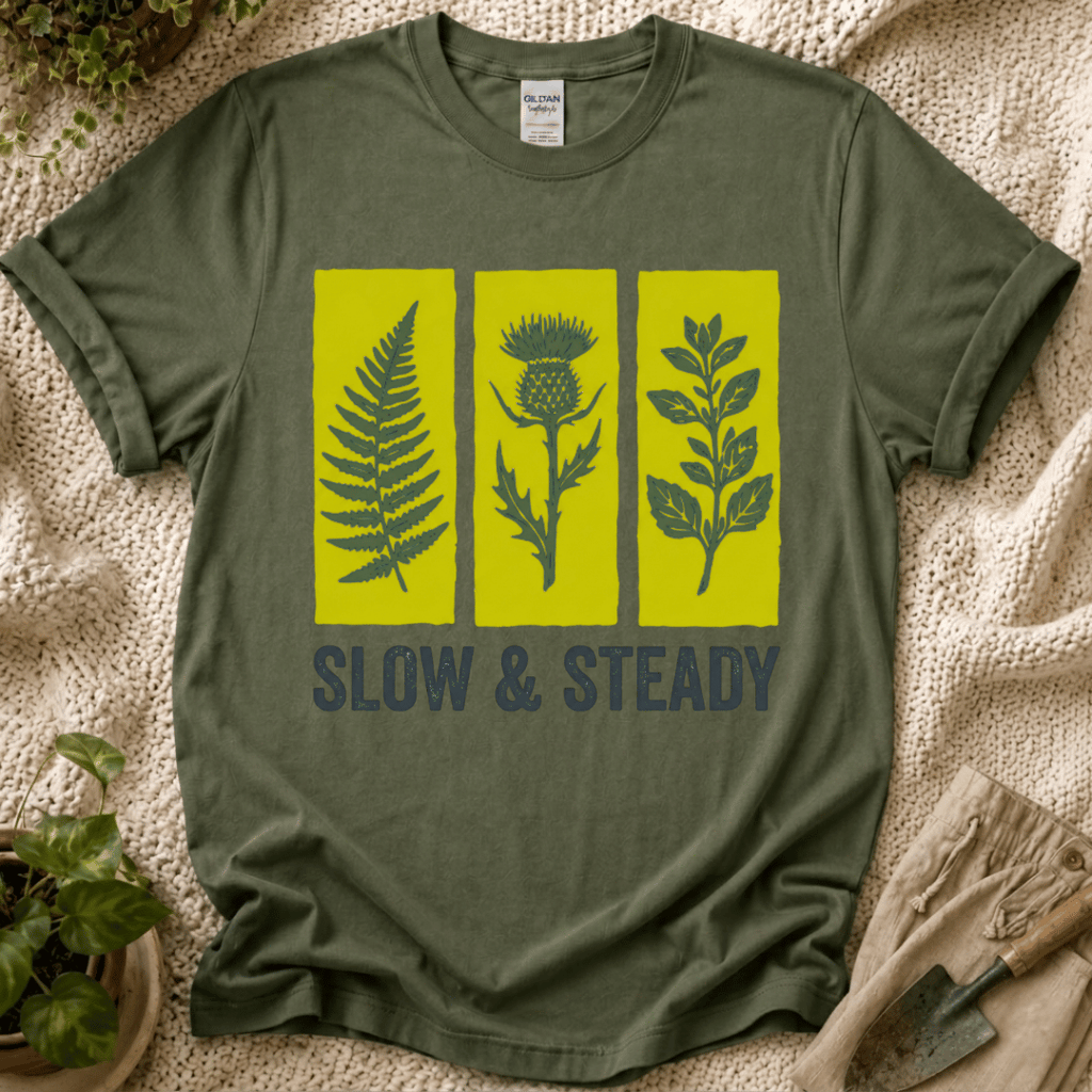 Slow And Steady Art Flower T-Shirt