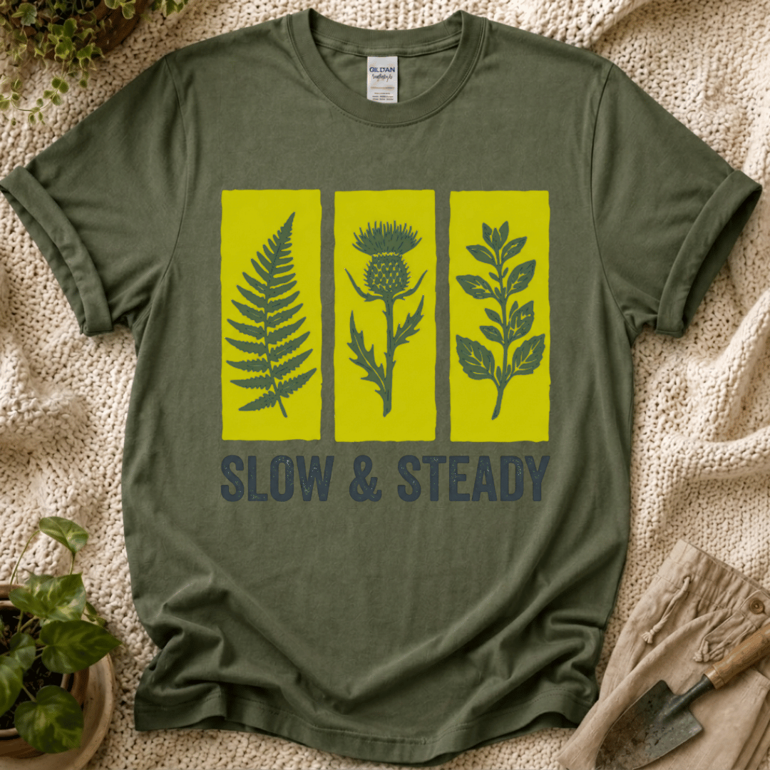 Slow And Steady Art Flower T-Shirt