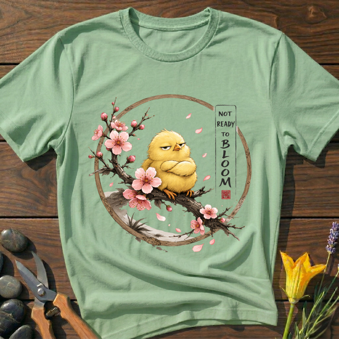 Not Ready to Bloom T-Shirt - botanical nature graphic t-shirt, minimalist design, unisex tee for Nature Lovers, Garnder, Farmer, Plant Lovers