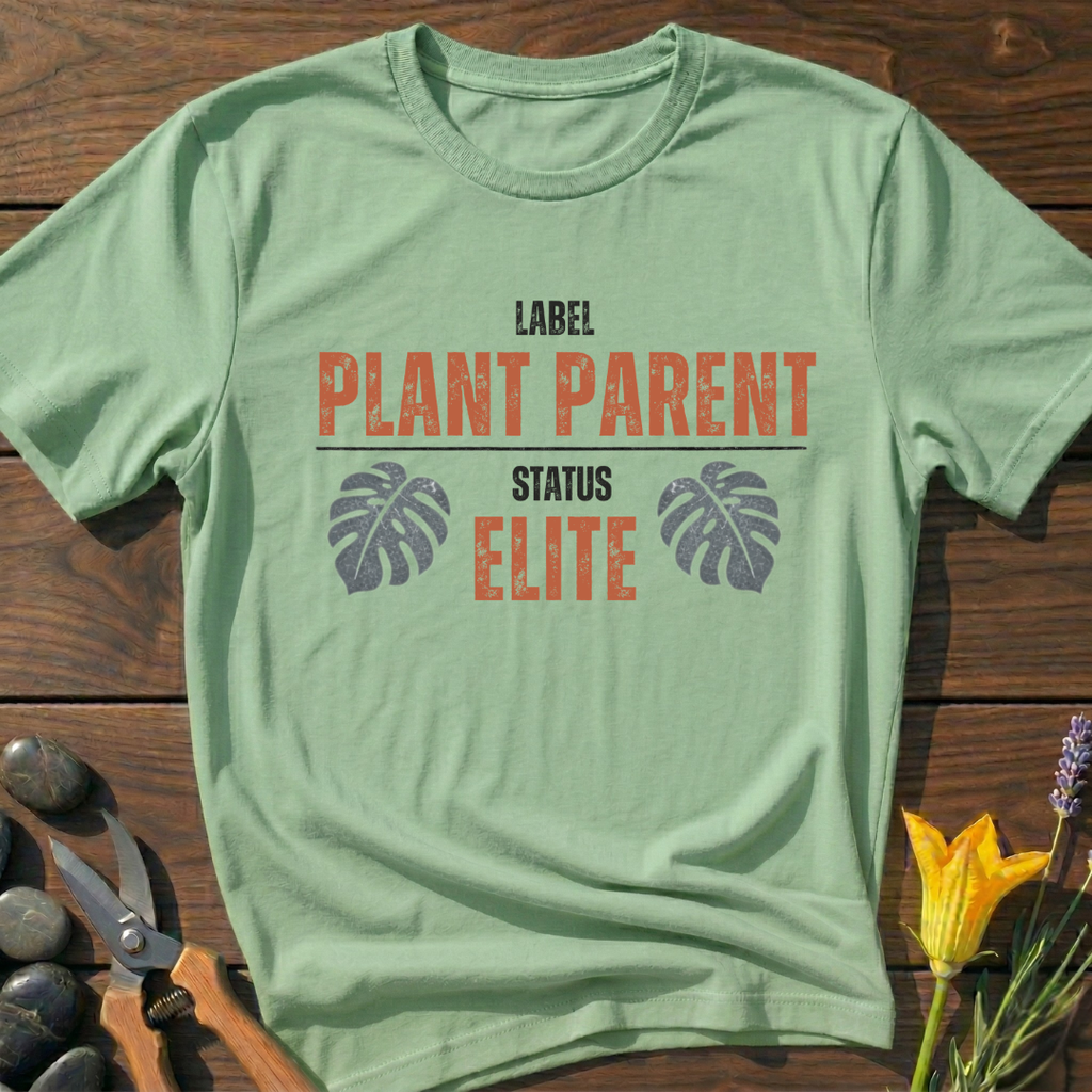 Elite Plant Parent T-Shirt - botanical nature graphic t-shirt, minimalist design, unisex tee for Nature Lovers, Garnder, Farmer, Plant Lovers