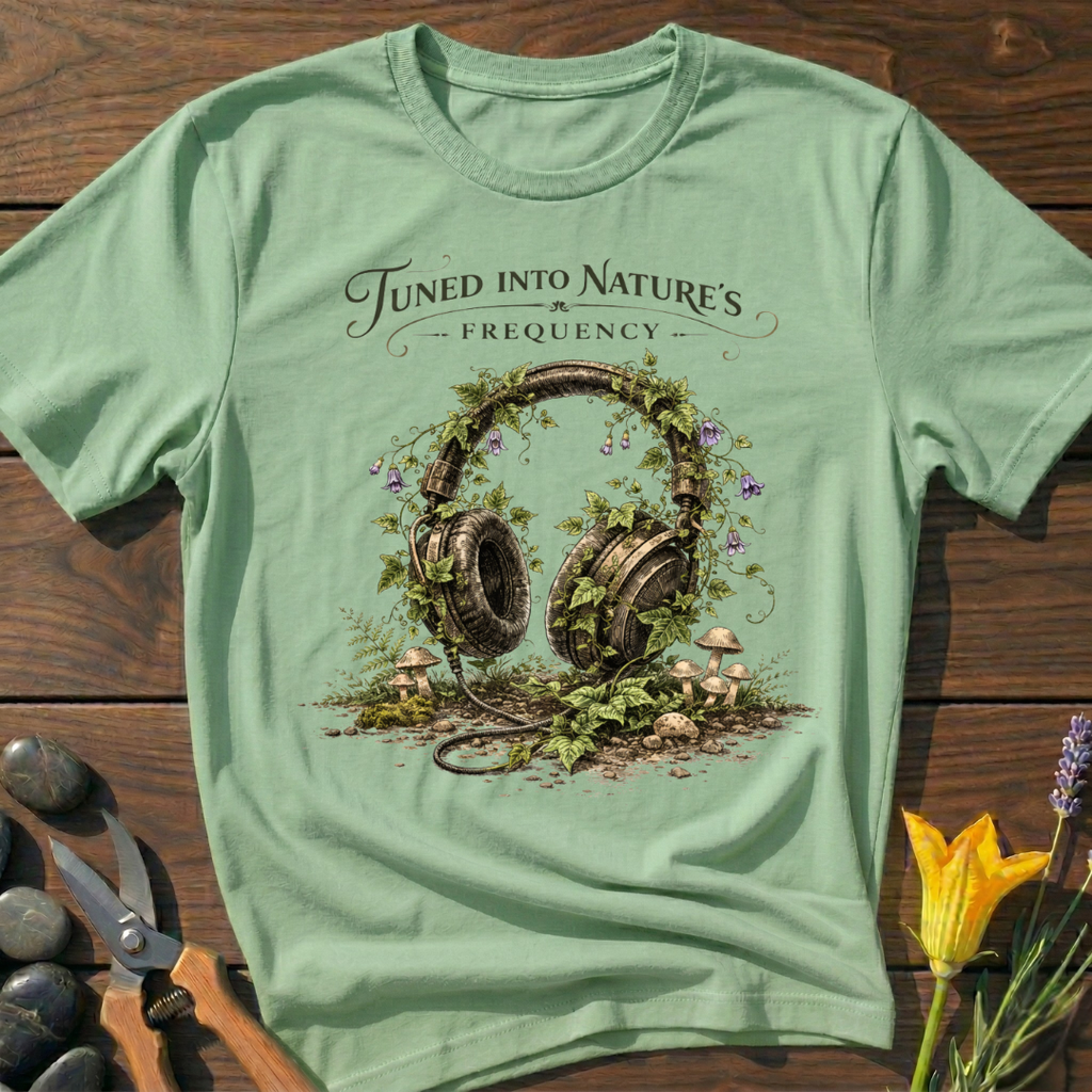 Nature's Frquency T-Shirt - botanical nature graphic t-shirt, minimalist design, unisex tee for Nature Lovers, Garnder, Farmer, Plant Lovers