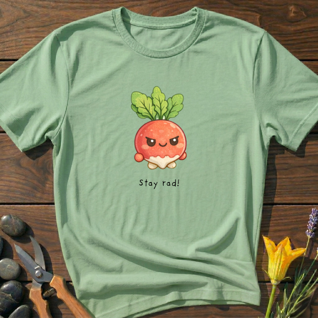 Stay Rad T-Shirt - botanical nature graphic t-shirt, minimalist design, unisex tee for Nature Lovers, Garnder, Farmer, Plant Lovers