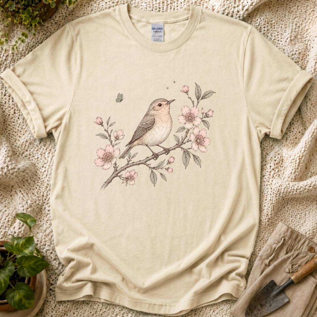 Blossom Bird Botanical T-Shirt by Zen & Zucchinis Slow Garden Club