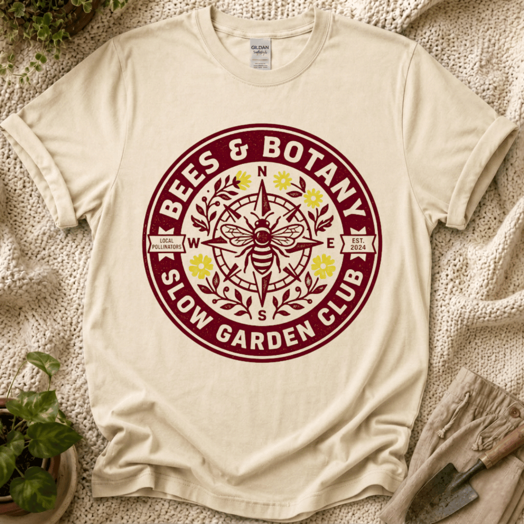 Bees And Botany Garden Badge T-Shirt