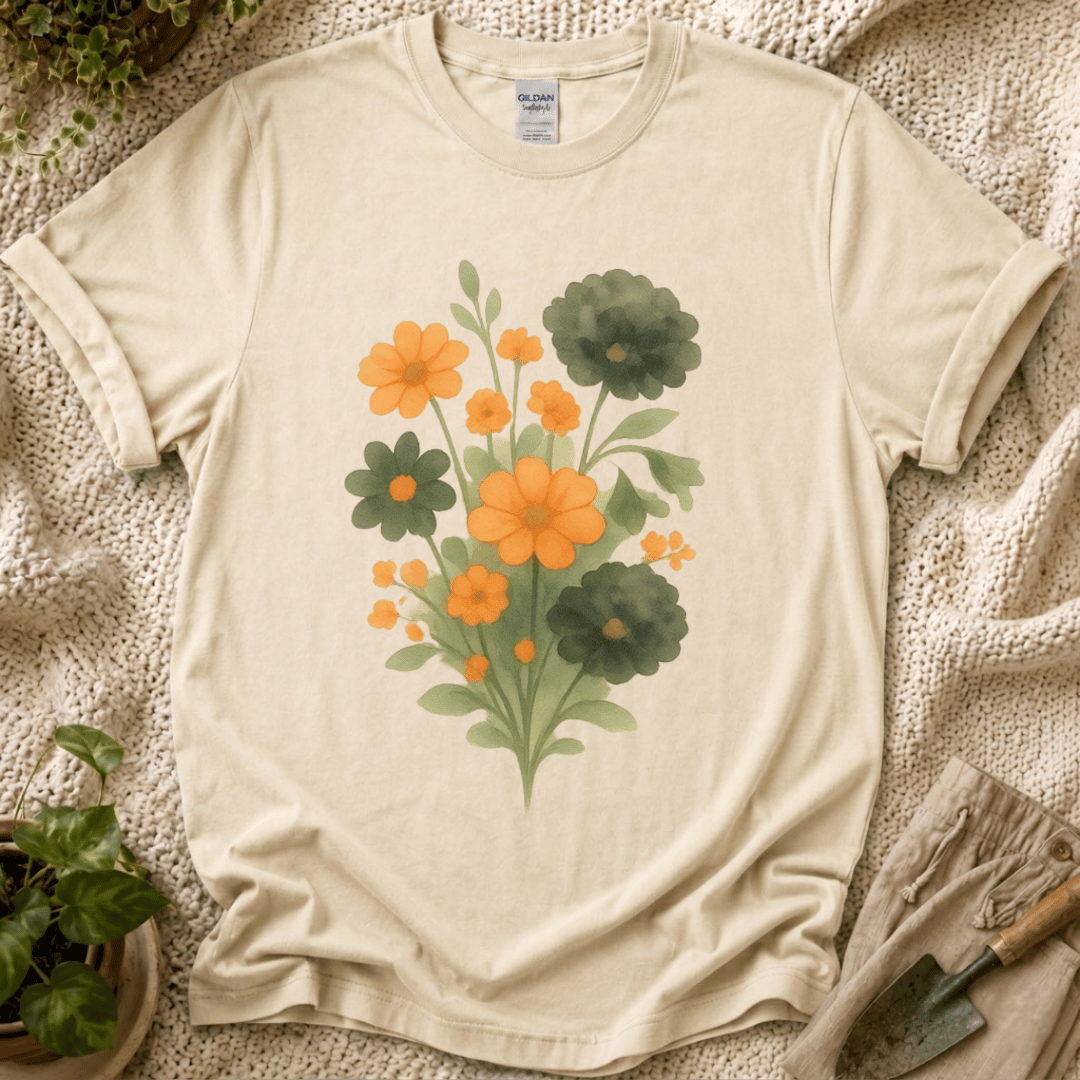 Vintage Watercolor Flower Bouquet T-Shirt by Zen & Zucchinis Slow Garden Club