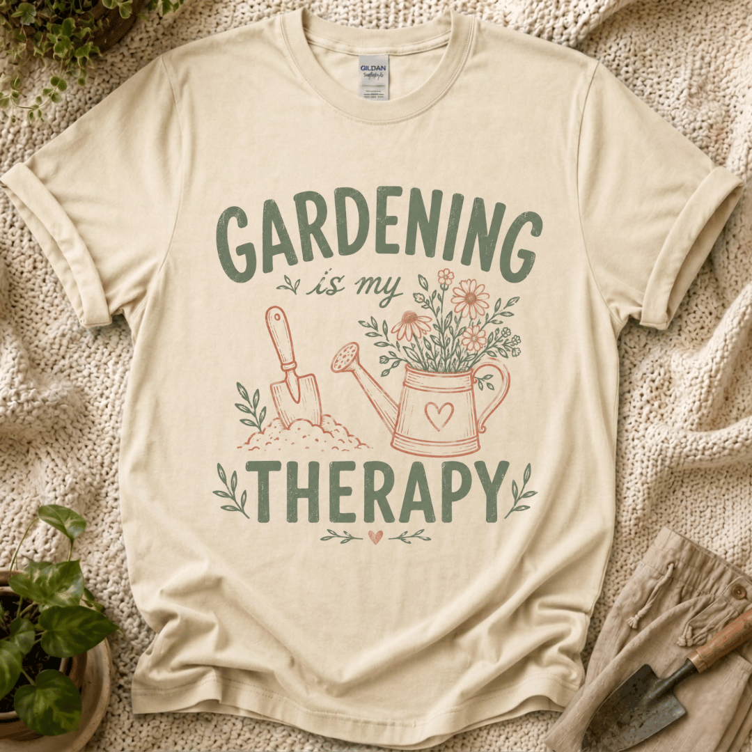 Gardening Is My Therapy Wildflower T-Shirt by Zen & Zucchinis Slow Garden Club